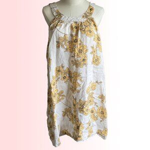 Cynthia Rowley 100% linen summer ivory and yellow floral dress - Like New
